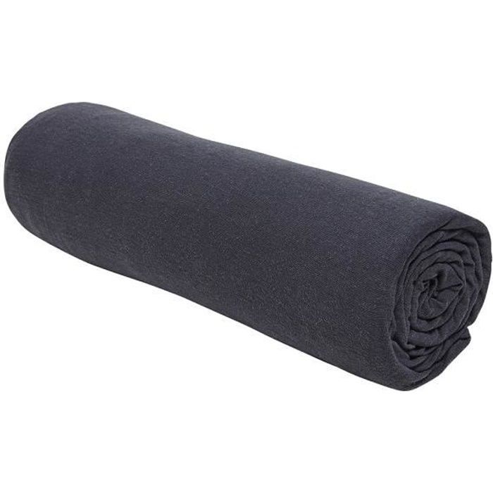 Drap housse TODAY Essential - 140 x 190+25 cm - 1 personne - 100% Coton jersey - Fusain