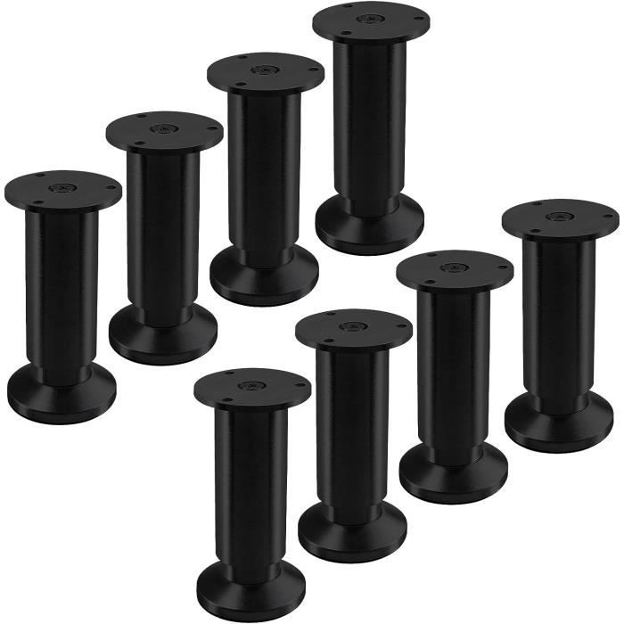 YAYODS 8 Pieds De Meubles, 17 Cm Pied De Meuble Noir, Pied Metal Noir