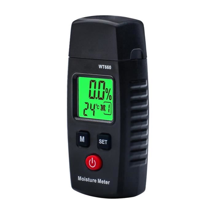 Humidimètre Numérique 8 En 1 Pour Bois Et Matériaux - Lec-660 Avec Broches - Mesure Humidité Bois De Chauffage, Sols, Murs