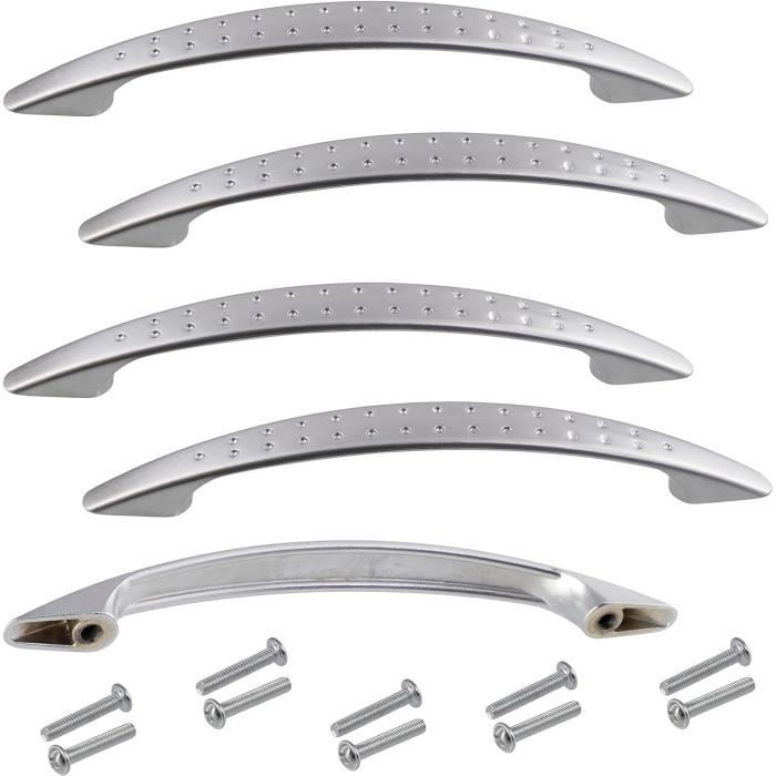 Lot De 5 Poignées De Meuble Entraxe 160 Mm - Pour Porte Armoire Placard