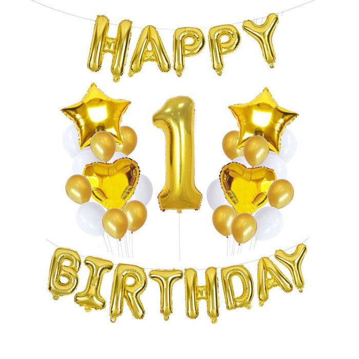 1er Anniversaire Kit De Decoration Pour Ballons Grand Helium Fleuret Numero Fleuret Ballon Pour Party Supplies Dore Cdiscount Maison