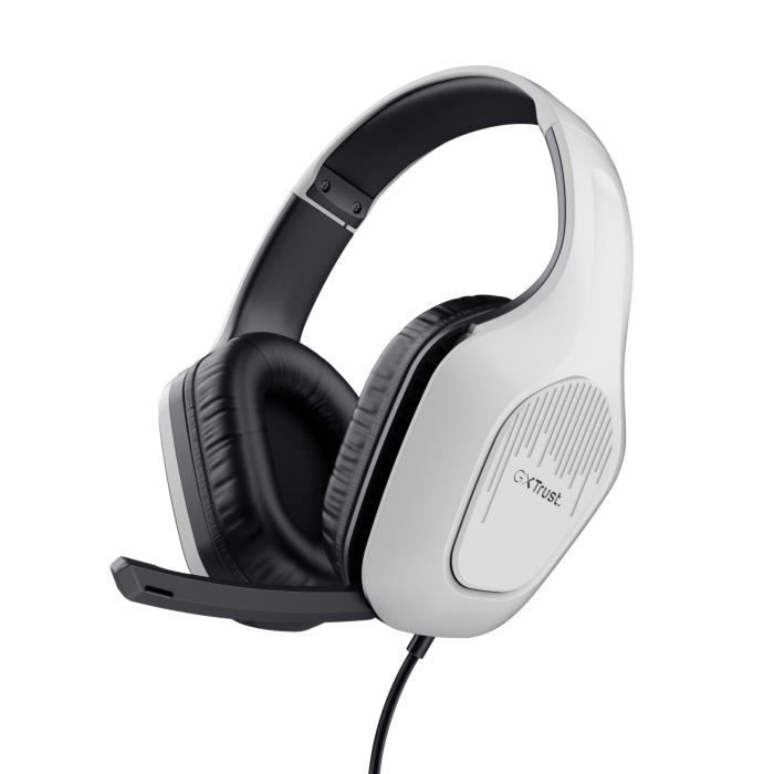 Trust Gaming GXT 415 Zirox Casque Gamer Filaire Léger pour PC, Xbox, PS4, PS5, Switch, Jack 3.5 mm, avec Micro - Blanc