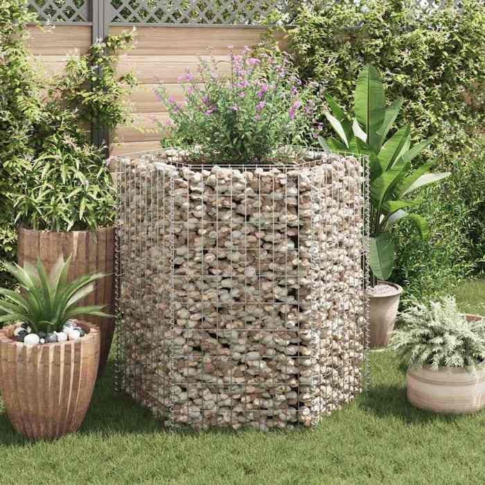 VidaXL Lit Surélevé à Gabion Acier Galvanisé 90x50x50 Cm