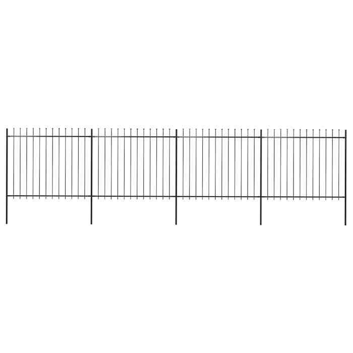 vidaXL Clôture de jardin avec dessus en forme de lance en acier 671 x 150 cm Noir 277632
