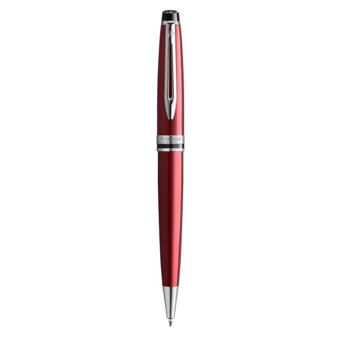 WATERMAN Expert stylo bille, rouge foncé, attributs palladium, recharge bleue pointe moyenne, Coffret cadeau
