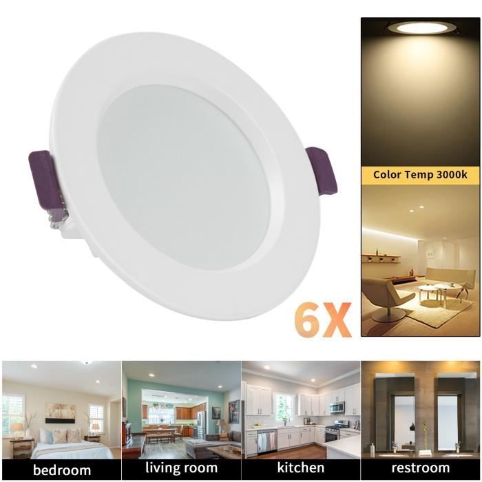 Linovum Lot De 10 Modules LED Plats De Seulement 23 Mm Pour Spot Encastrable Au Plafond U2013 5 W Blanc Neutre U2013 Remplacement Parfait Pour GU10/MR16