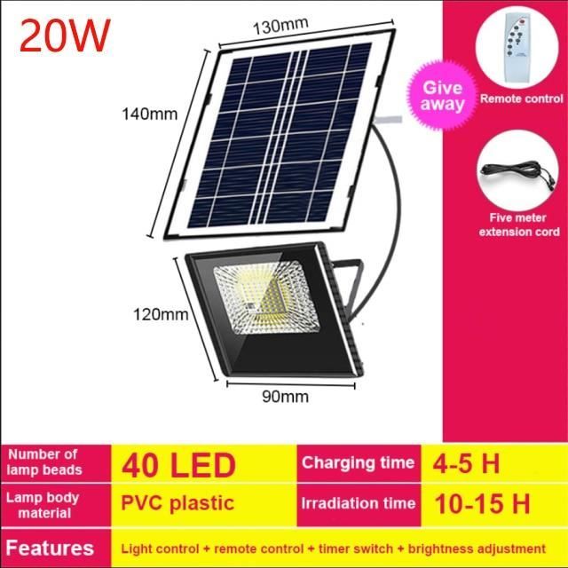 Applique Murale Extérieure ZTWLEED 20W LED Graduable Télécommande - IP65 Noir - 100CM