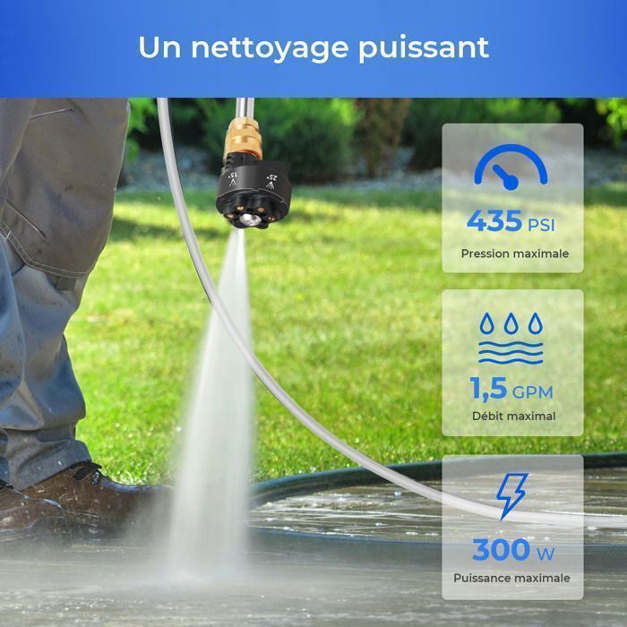 Lifeimpree 6-in-1 draadloze hogedrukreiniger, spuitpistool 300W met 2 accu's 35 bar - Cdiscount Bricolage_voghion.com