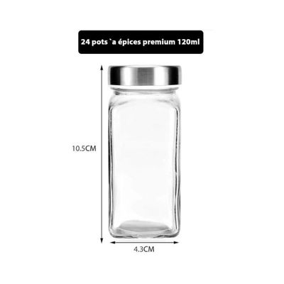 2 Pots à Épices En Verre 270ml Avec Couvercle Et Cuillère - Sucrier Transparent Pour Cuisine