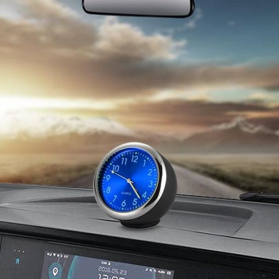 Horloge de tableau de bord de voiture Mini montre à cadran lumineux avec  petit ornement intérieur auto rond adhésif - Cdiscount Maison