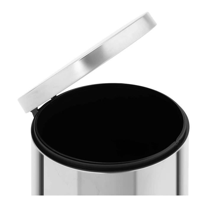 Poubelle 50 litres noir brillant inox brossé de ML-Design - Cdiscount Maison