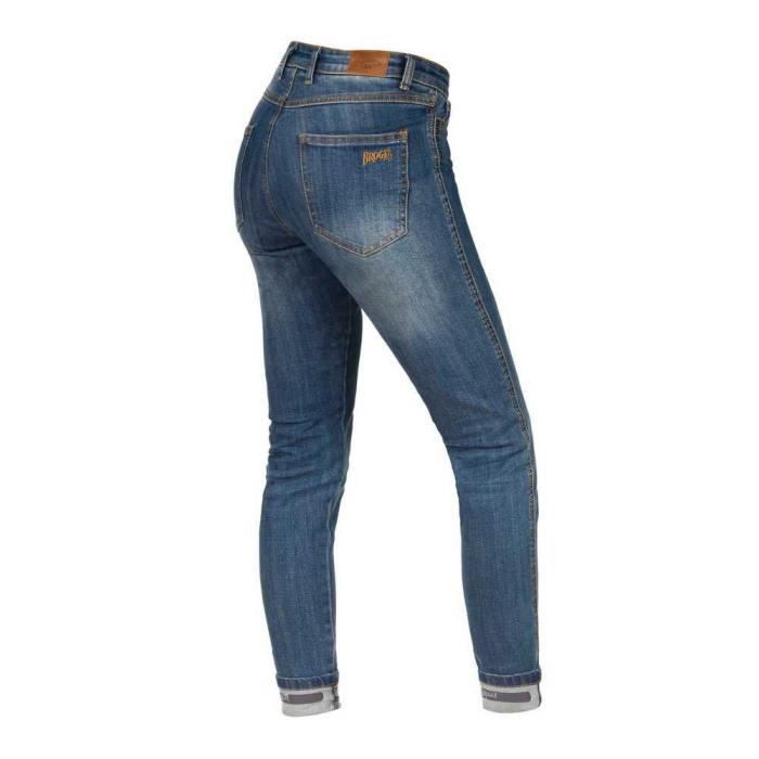 Broger California Lady Washed Blue Motorcycle Jeans D31-30 - Cdiscount Auto