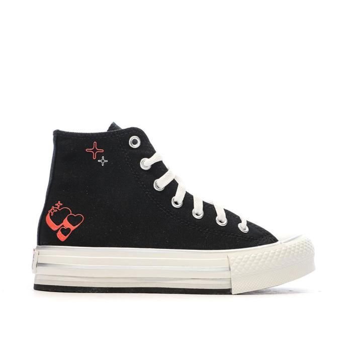 Baskets CONVERSE Chuck Taylor All Star EVA Lift Platform Y2K Heart Enfant Fille Talon Plat Noir Noir Cdiscount Chaussures