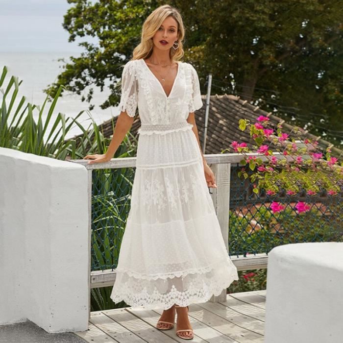 Robe dentelle blanche sale