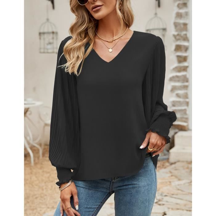 Blouse noire online femme chic