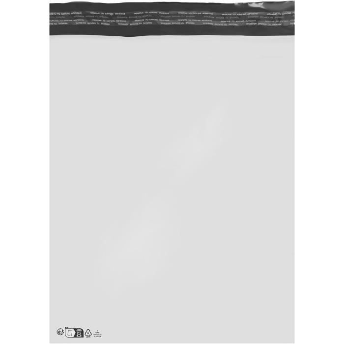Lot de 10 Enveloppes plastique blanches opaques A3 350 x 450 mm,pochette  35x45 cm 60 microns. toutes d'expédition Enveloppe fine 22g, légère,  solide, inviolable et imperméable. : : Fournitures de bureau