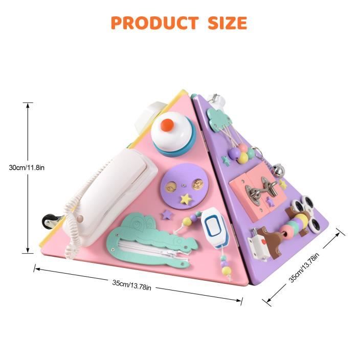Jouet Montessori 1 An - Cube D'activités Pliable, Busy Board Sensoriel Pour Bébé, Idéal Voyage