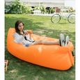 Air Canapé Gonflable Chaise Longue de Plage Portable Canapé Matelas Gonflable Imperméable pour Signaux Lazy Orange Camping-2