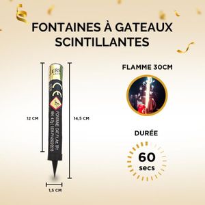 Bougie fontaine Étincelles 60 secondes (x10) - Achat, Acheter, Vente sur  Cuisinaddict.com