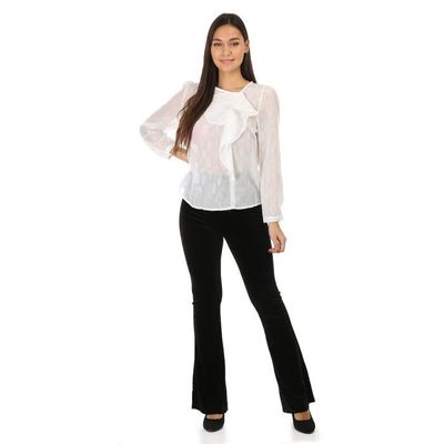 Blouse blanche transparente femme top