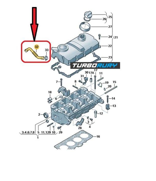 Valve De Reniflard De Bloc Moteur, Pour VW Polo SKODA Fabia Rapid Roomster SEAT Ibiza 03C 103201 K 03C 103 201 E