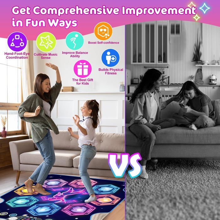 Bleu-Tapis de danse sans fil avec Interface Tv unique, Machine à danse Bleu-Tapis de danse sans fil avec Interface Tv unique, Machine à danse