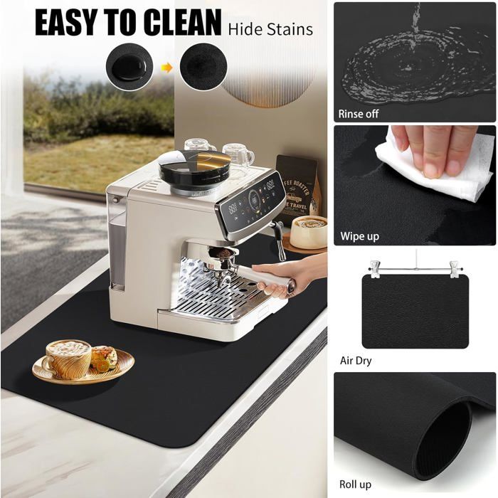 Tapis d'égouttement absorbant l'eau pour robinet - 60 x 10 cm