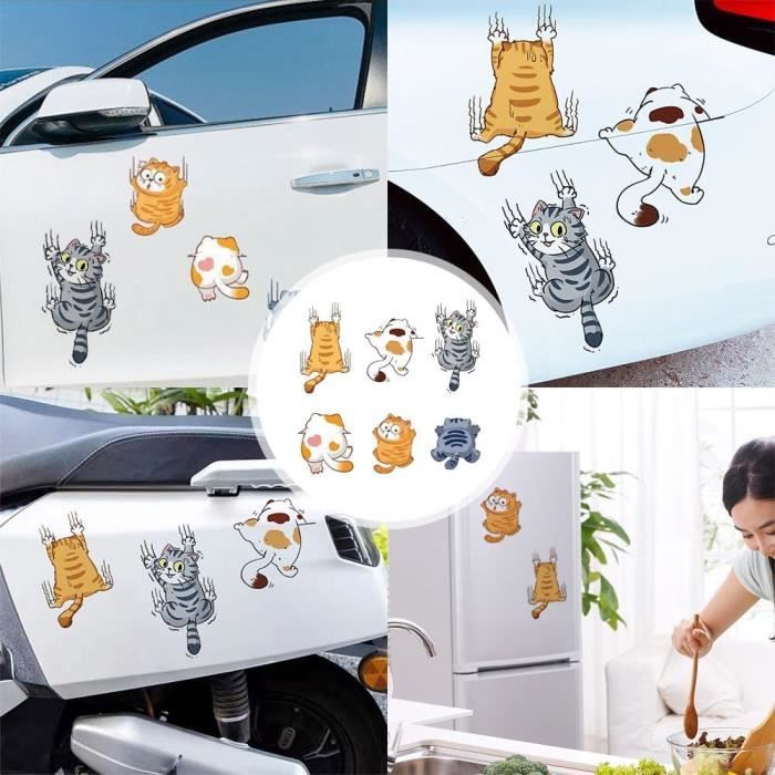 2 autocollants de voiture de chat，autocollant voiture humour