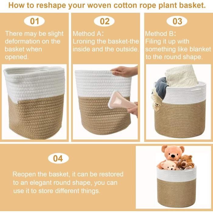 Cache-Pot En Osier Tressé Main - Panier Décoratif Polyvalent Pour Plantes D'Intérieur - 26x26x18 Cm - 9