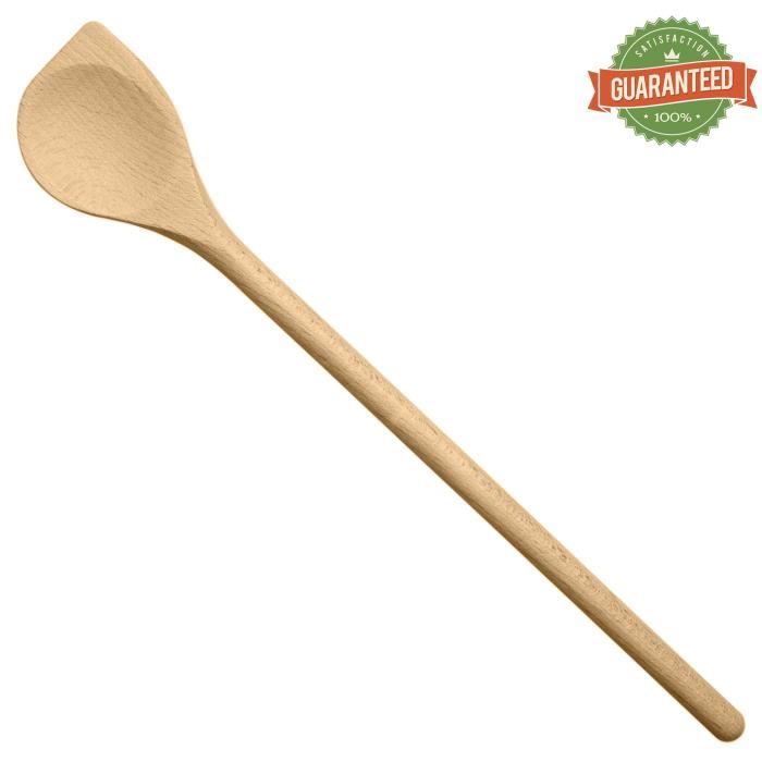 Ustensiles de cuisine en bois, Set de 4, ensemble complet, spatules en  hêtre, Made in EU, 1 grande cuillère à sauce de 30cm, 1 spatule mortaise  30cm, 1 spatule biseautée 30cm, 1