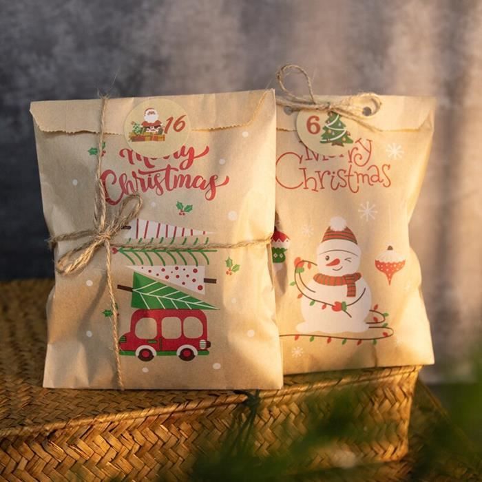 Kit Calendriers de l'avent et sacs de transport pour chocolats de Noël