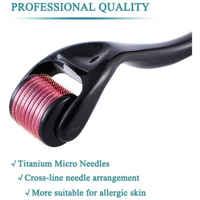 PARENCE - Derma Roller, 0.3 mm Dermaroller Visage, Roller Micro Aiguille  pour Stimule Repousse Cheveux/Pousse Barbe - 540 aiguilles pour une