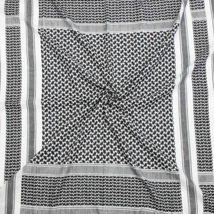 Écharpe Shemagh Style Kufiya – Imprimé Pied-de-poule Noir Et Blanc, 100x100 Cm – Multifonction