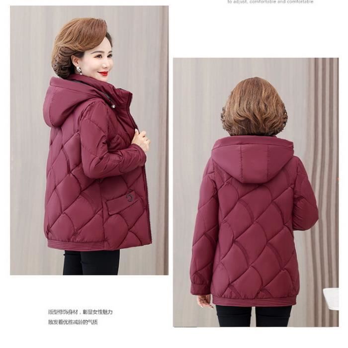 Doudoune Femme KJEHOME Mode simple Ample Manches longues Rouge Garder au chaud Coton Rouge Cdiscount Pret a Porter