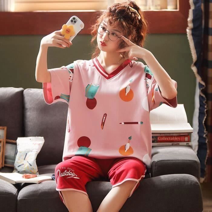 Funmoon Hbl Ensemble Pyjama Femme t Grande Taille Tricot