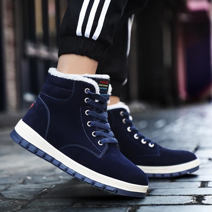 Bottes Martin Homme Nouvelle Collection Hiver 2020 Confortable et Loisir Couleur Bleu Bleu Cdiscount Chaussures