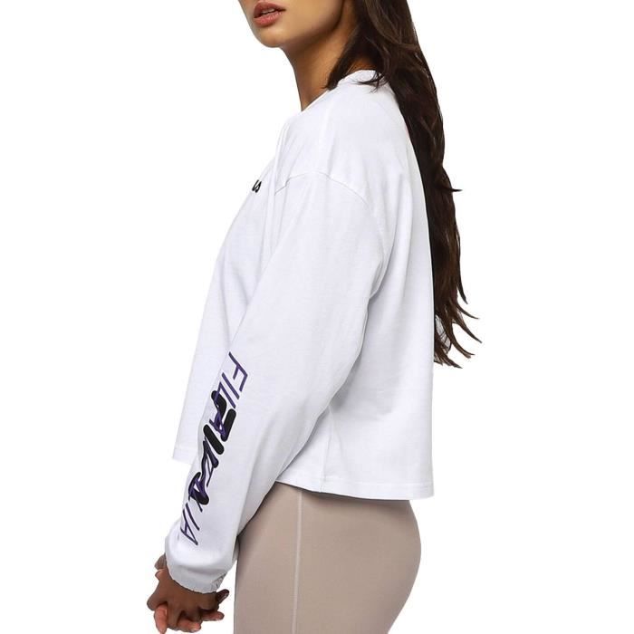 Sweat FILA Calandra Femme Blanc Manches longues Blanc Cdiscount Pret a Porter