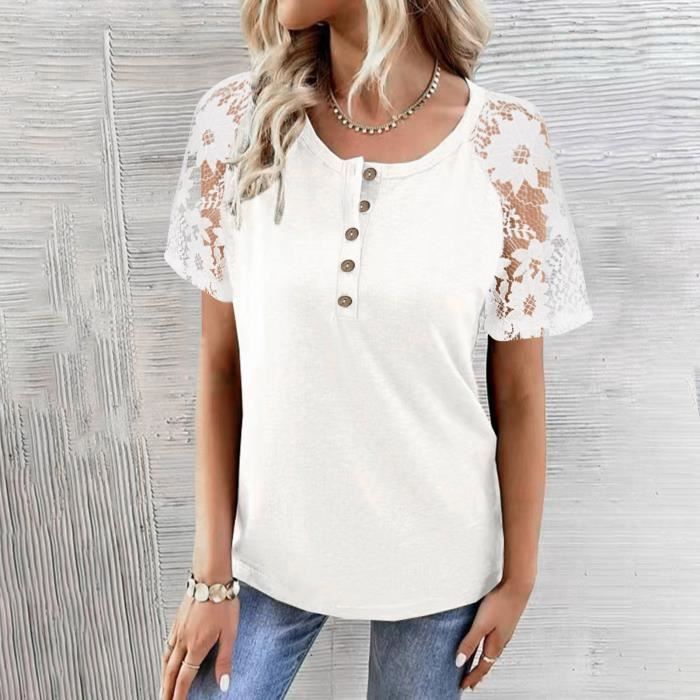 CHEMISIER BLOUSE LIQUETTE Femmes Chemisier Dentelle Couture