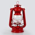 2pcs / set vintage classique nostalgique en fer forgé tente portable camping lampe à kérosène (rouge)   LAMPE A POSER-3