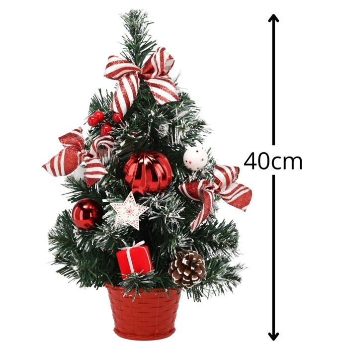 Petit Sapin De Noel Artificiel Sapin De Noël 50cm Avec Lumières, Sapin De Noël Décoré, Sapin De Noël Artificiel Avec Pommes De Pin, Alimenté Par Batterie - Maison Arbre De Noel