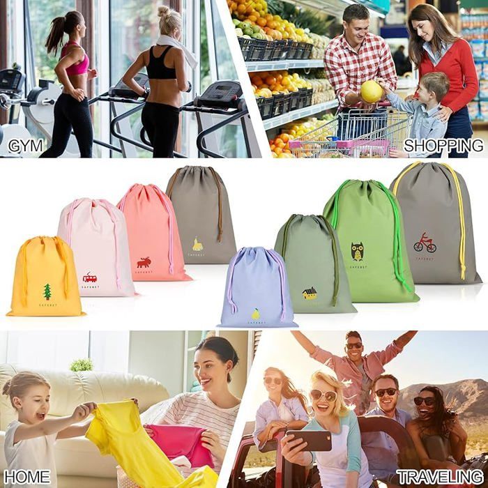 Sac à Cordon Imperméable Wurton – Motif Renard Et Fleurs – Polyester 210D – Taille S (36x43 Cm) Ou M (42x50 Cm) – Pour Gym, Voyage