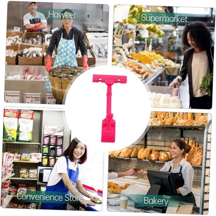 hocadon Lot de 25 Porte Etiquette de Prix Clip D'étiquette Rotatif