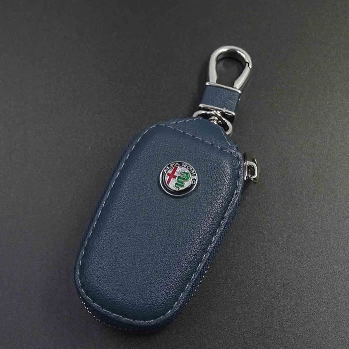 Coque clé,Porte clés de voiture en cuir véritable Pour Alfa Romeo Giulietta  Spider GT Giulia Mito, 147 156 159 - Type Brown - Cdiscount Auto