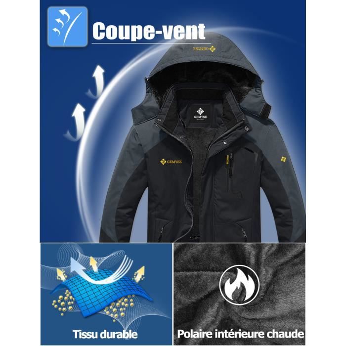 GEMYSE Homme Veste de Ski Imperm able de Montagne Manteau d hiver