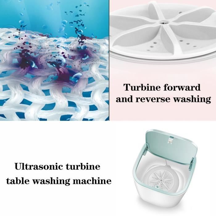 Machine à laver à turbine à ultrasons mini machine de nettoyage à turbine  portable machine à laver de bureau usb à la maison - Cdiscount  Electroménager