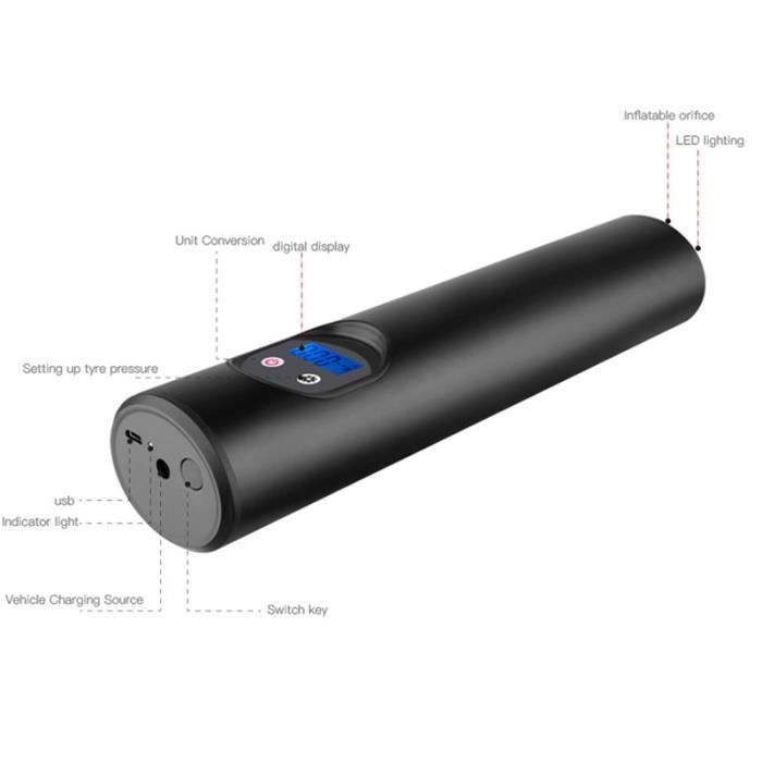 Mini électrique gonfleur Pompe à air Portable avec 3 Nozzles - 9000mAh