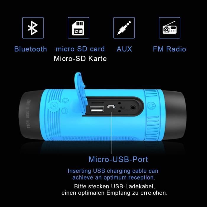 TD® Enceinte bluetooth portable lumineuse sans fil usb ordinateur ster –