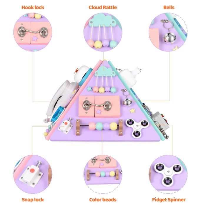Cube D'activité Montessori 9-en-1 Pour Bébé 1-3 Ans – Jouet Sensoriel Et éducatif, Voyage, Motricité Fine, Cadeau Anniversaire