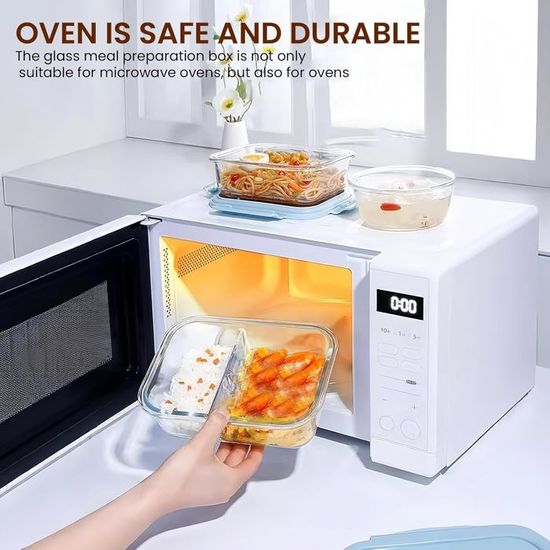 Lot De Boîtes De Conservation En Verre Avec Couvercle (3