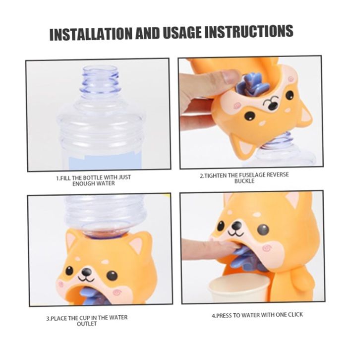 Mini Distributeur D'eau En Forme De Chien - Pour Maison De Poupée, Jeux D'imitation Enfants | 22.5x9.1x8.8cm
